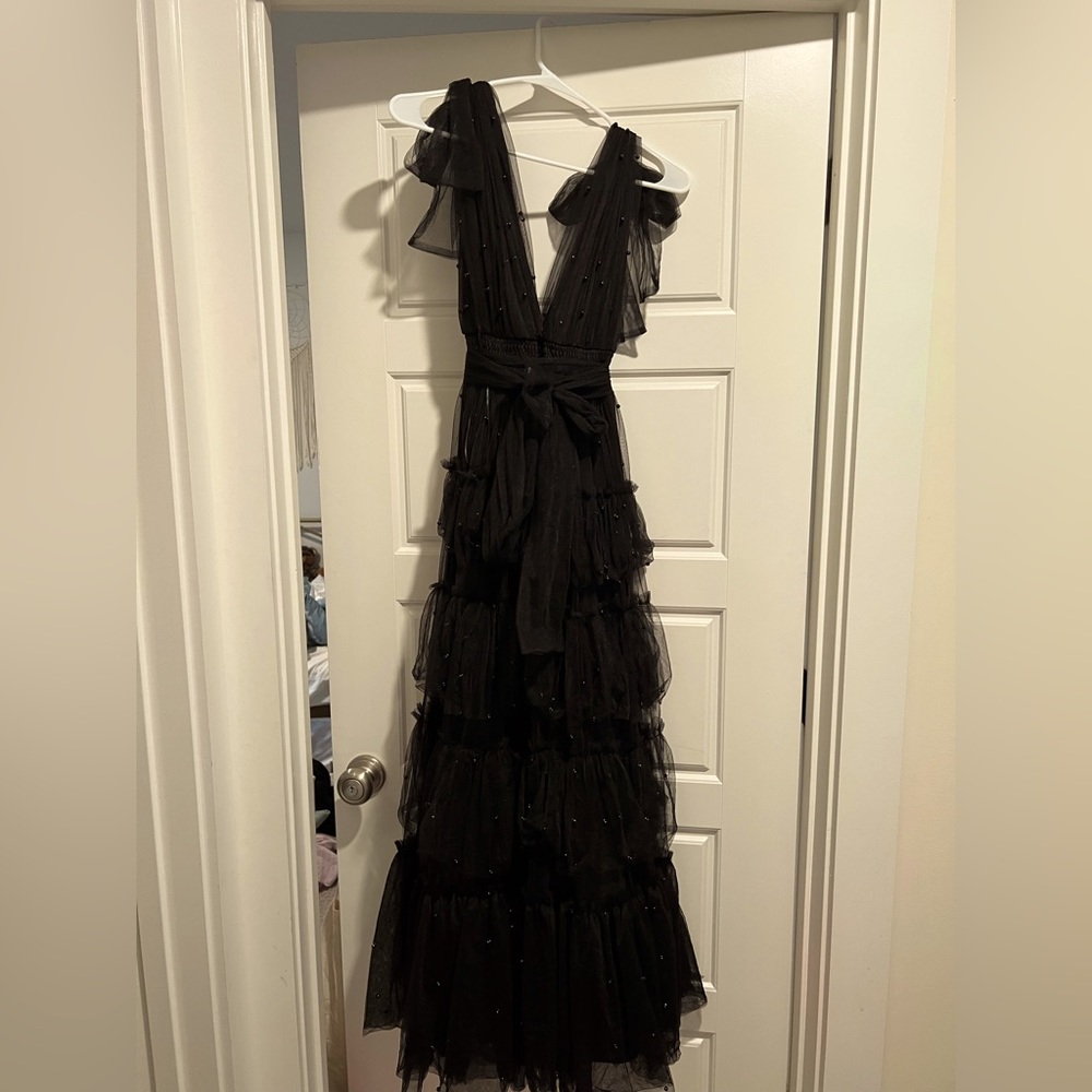 Black prom “Wednesday Adams” dress.